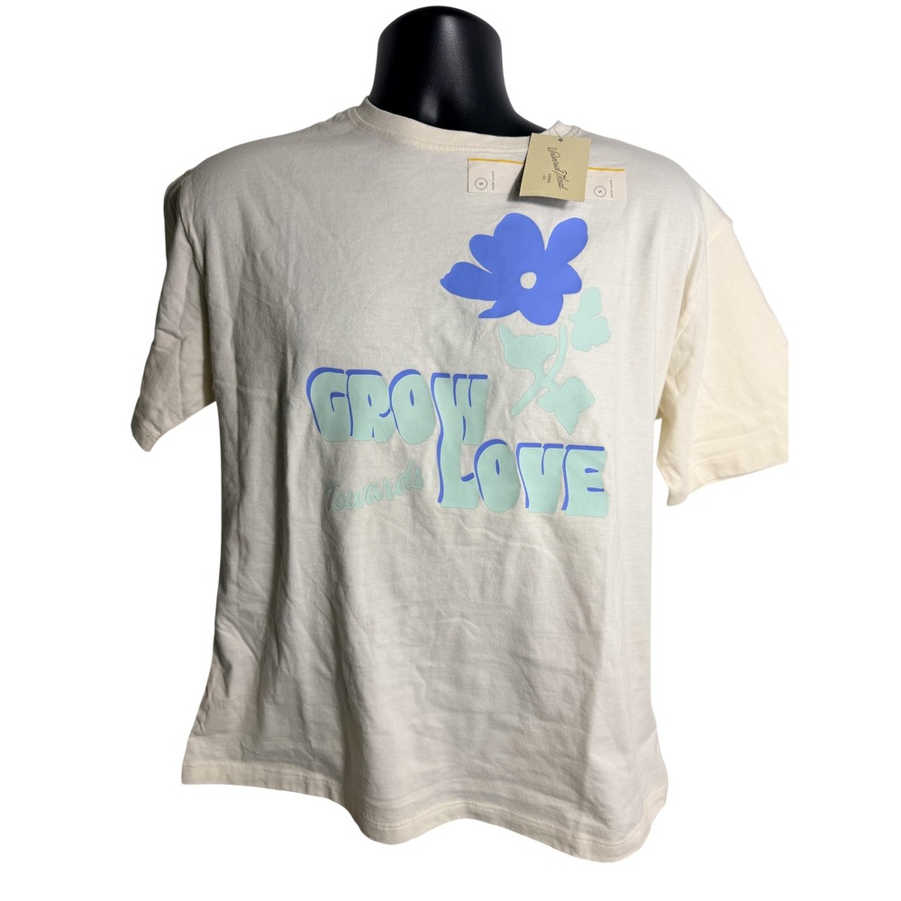 Universal Thread Shirt Womens Small White Grow Love Graphic Tee‎ Floral NWT